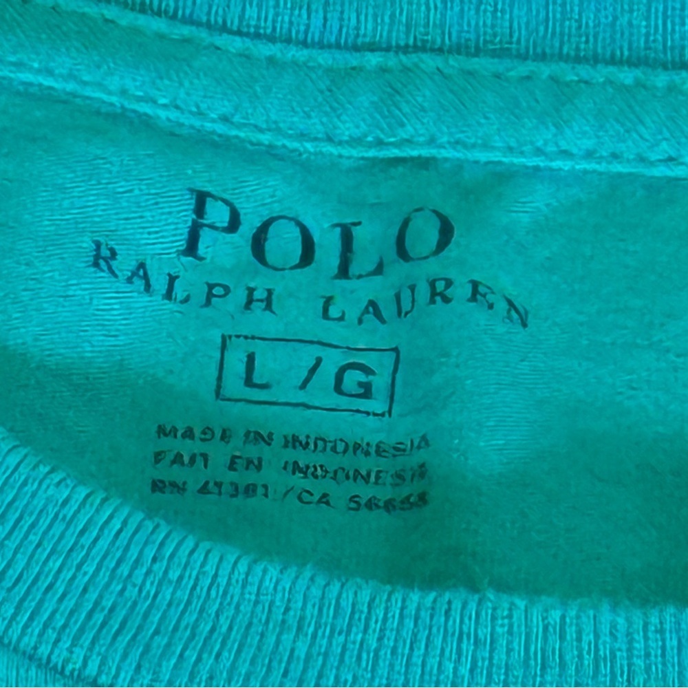 Polo Ralph Lauren Lot of 2 Large Blue Plaid Short Sleeve and Teal T shirt - Picture 7 of 16